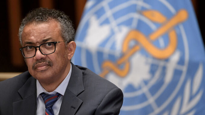 FILE PHOTO: World Health Organization Director-General Tedros Adhanom Ghebreyesus attends a news conference in Geneva