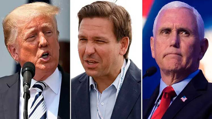 Trump-DeSantis-y-Pence