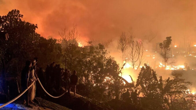 incendio en campo de refugiados rohingya