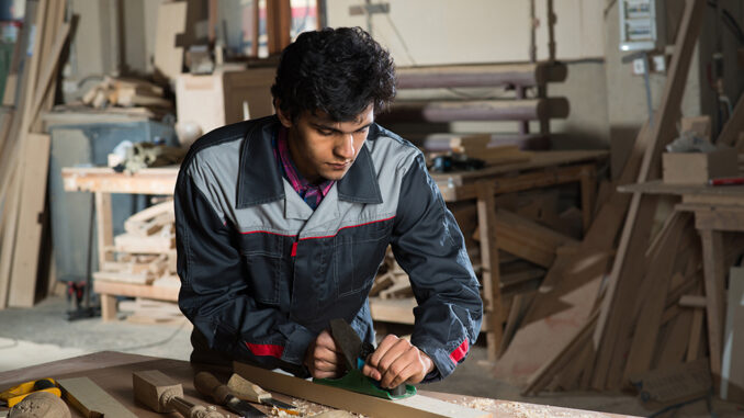 Carpenter at work