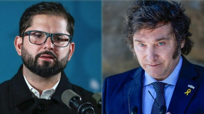Javier Milei y Grabiel Boric