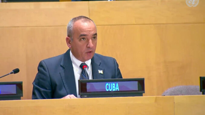 Embajador Ernesto Soberón Guzmán, jpg Cuba denuncia genocidio contra Palestina