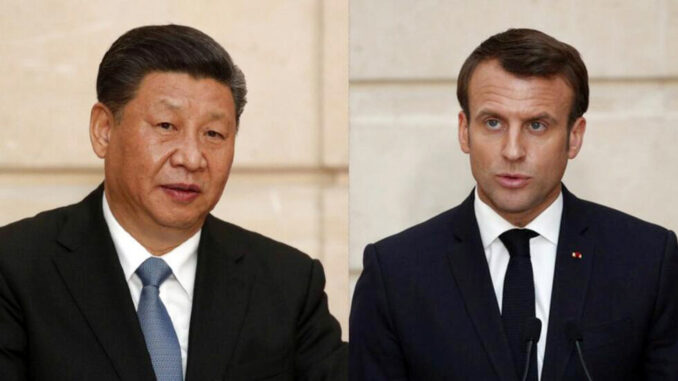Macron y Xi dialogan (1) Francia y China