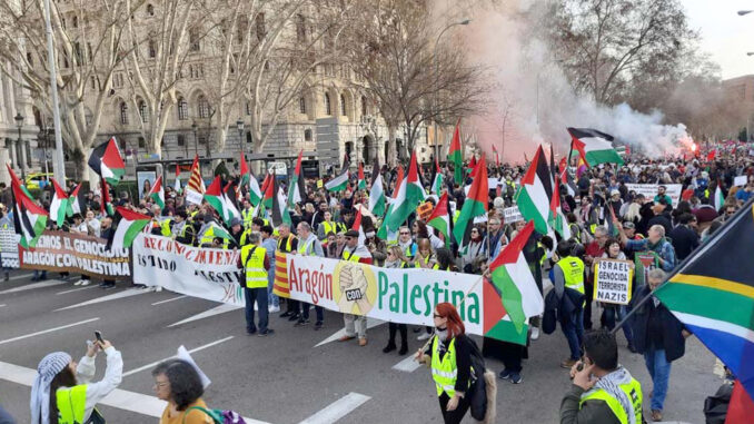 Marcha por Palestina en Madrid Relaciones España-Palestina